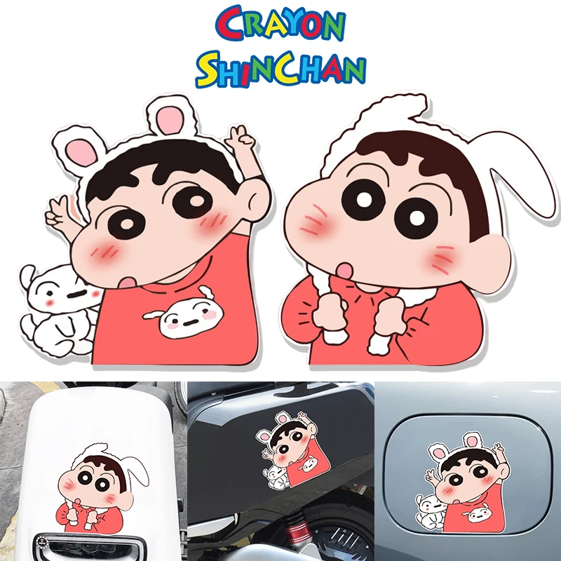 Crayon Shin-chan Cartoon Adesivi per auto Anime Finestra per auto Paraurti Serbatoio carburante Adesivi decorativi per moto Decalcomania in vinile impermeabile