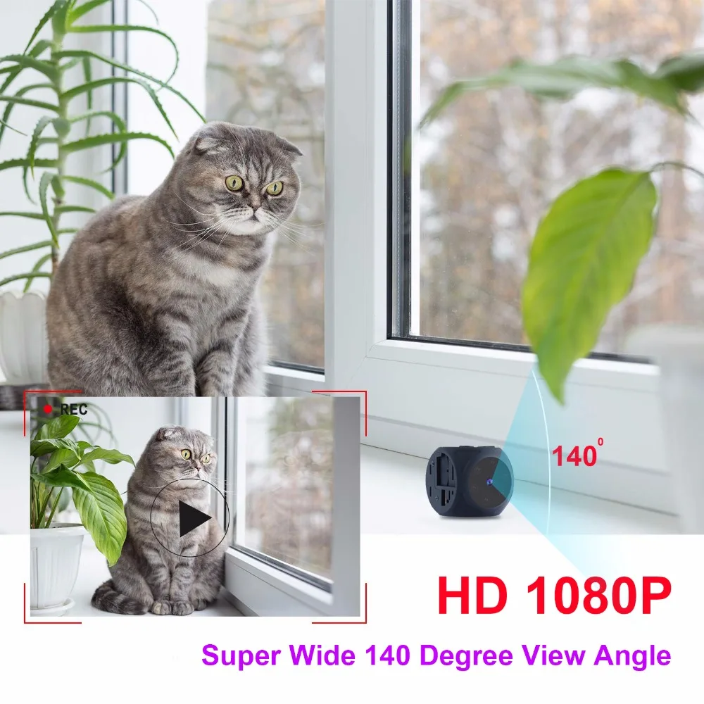 Draagbare Mini Hd 1080P Camera Met Nachtzicht En Bewegingsdetectie Binnenshuis Kleine Beveiligingscamera Ondersteuning Verborgen Tf-Kaart