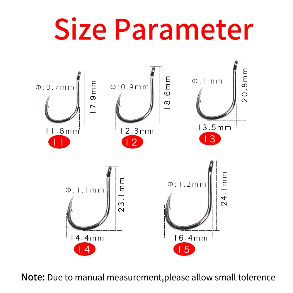 11#-15# Sea Fishing Single Hooks Pipe Hook Handle Short Shank Offset Tip Forged Carbon Steel Black Nickel Barbed Single Hook