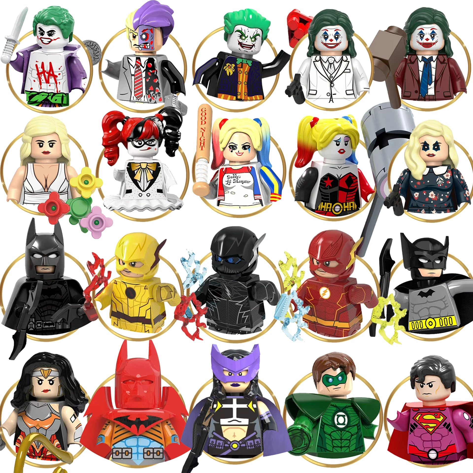 HOT Anime character Building blocks Superhero Flash Joker Batman Children Adult dolls Brick toys Birthday party gifts