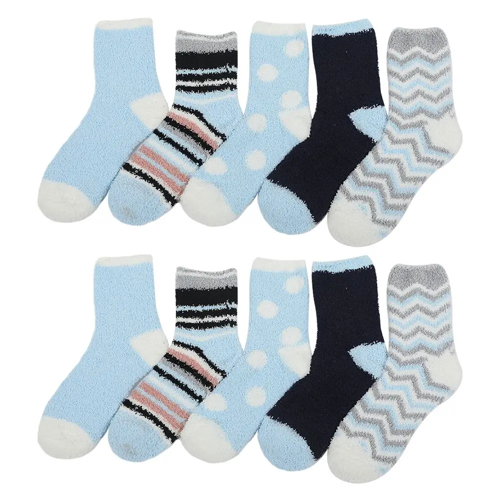 5 Pairs Girls Socks Sleeping Warm Elastic Winter Thickened Polyester 's