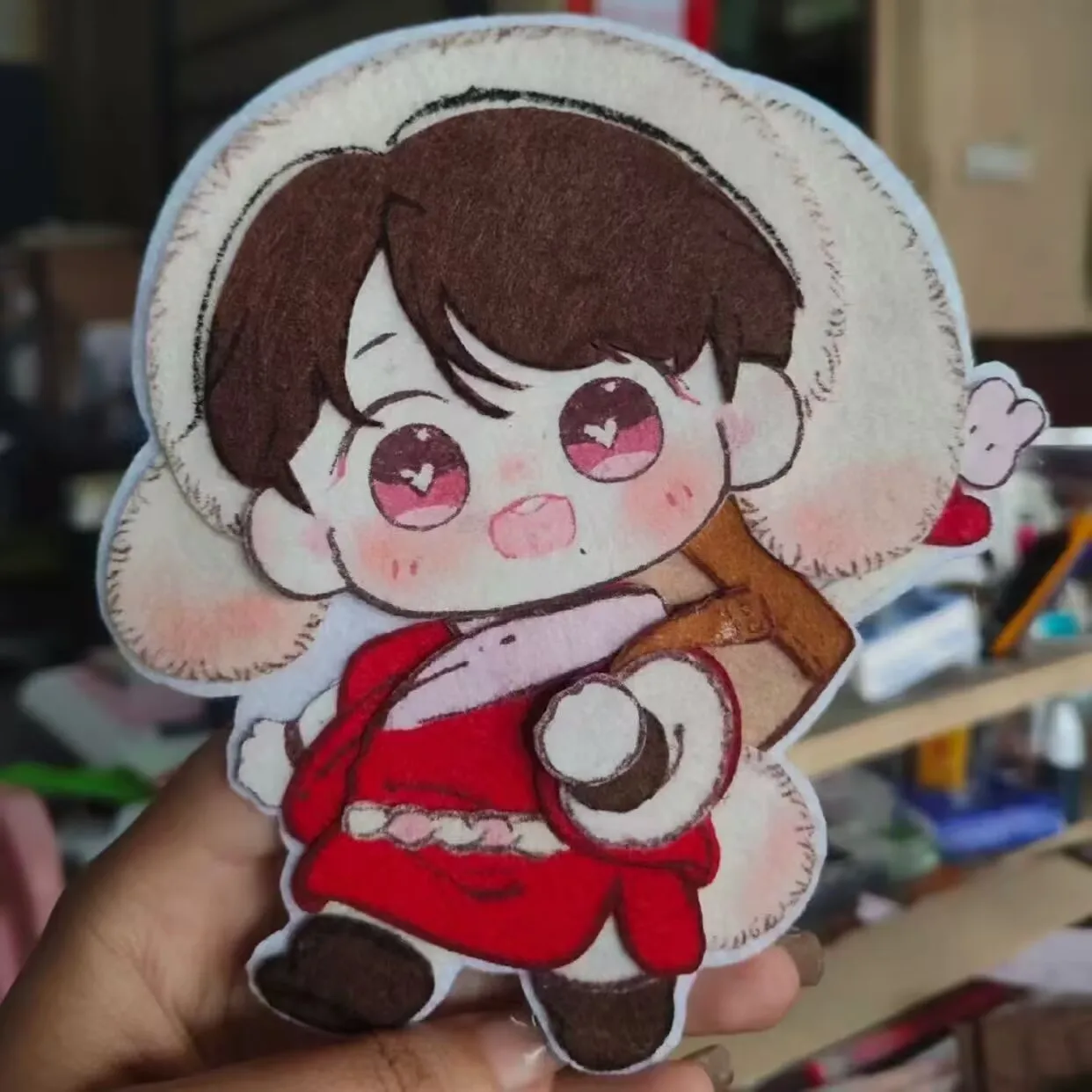 

Xiao ZhanНовый дорогой резной кролик из нетканого материала, украшение для сумки, подвеска, брелок, подарок для занятий в классе и друзей