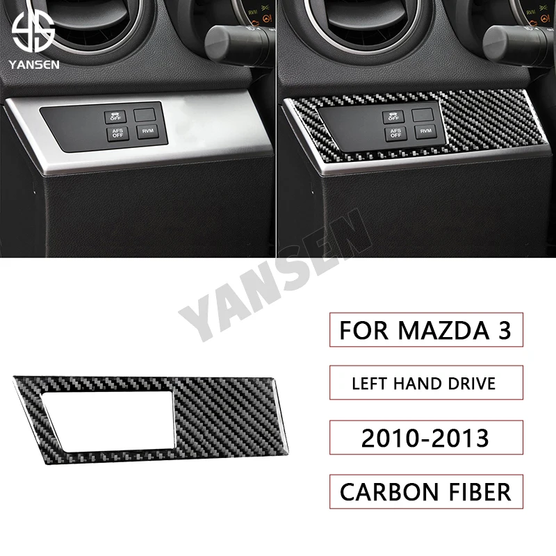 

Car Headlight Lamp Switch Button Carbon Fiber Sticker For Mazda 3 Axela 2010 2011 2012 2013 Car Interior Accessories