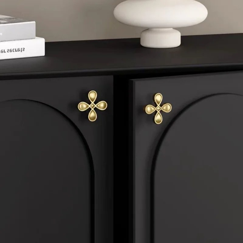 Bronze-colored four-leaf clover cabinet door handle drawer wardrobe door cabinet drawer cabinet retro handle