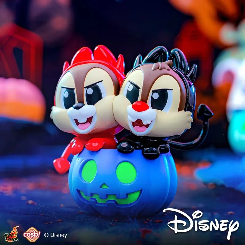 Brinquedo quente mickey mouse e amigos (versão abóbora) halloween limitada cosbi caixa cega mini figura acho pacote presente de natal