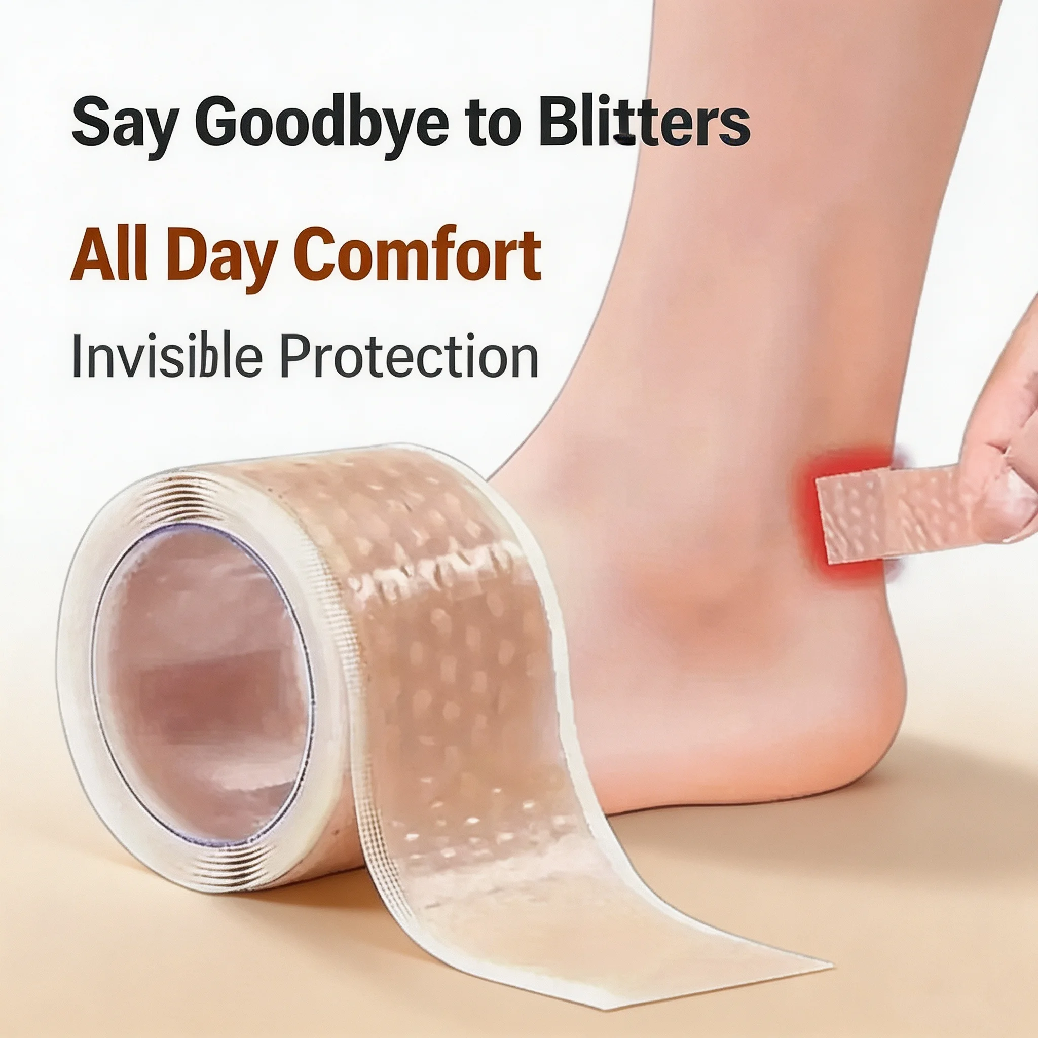 400cm / 157.48inch Silicone Gel Heel Anti-Wear Pads, Adhesive Anti-Blister Pads, Heel Liners, Shoe Pads, Foot Cushioning Strips, Tattoo and Skin Covering Patches, Soft Skin-Friendly Anti-Slip Foot Pads