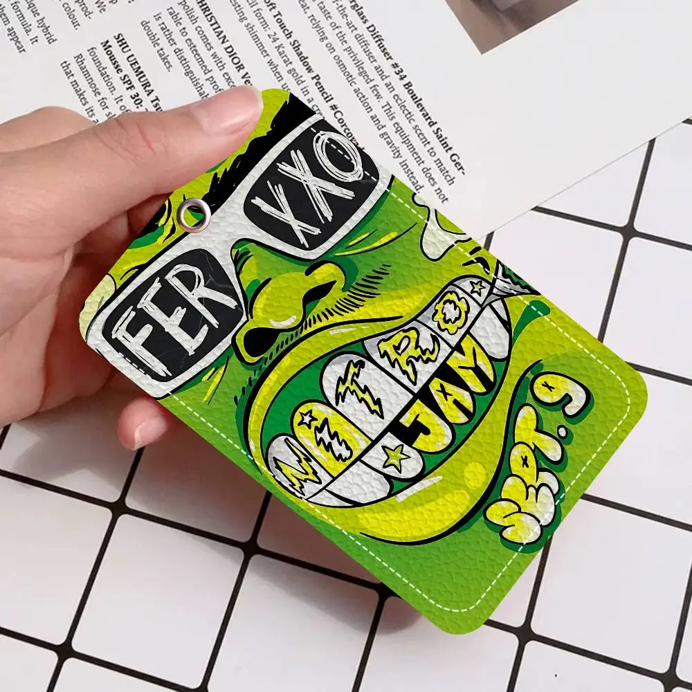 Ferxxo Feid 1 قطعة INS حامل بطاقة الحرم الجامعي للطلاب الكرتونية الإبداعية لبطاقة الوجبات، بطاقة الحافلة، بطاقة العمل، إلخ #3