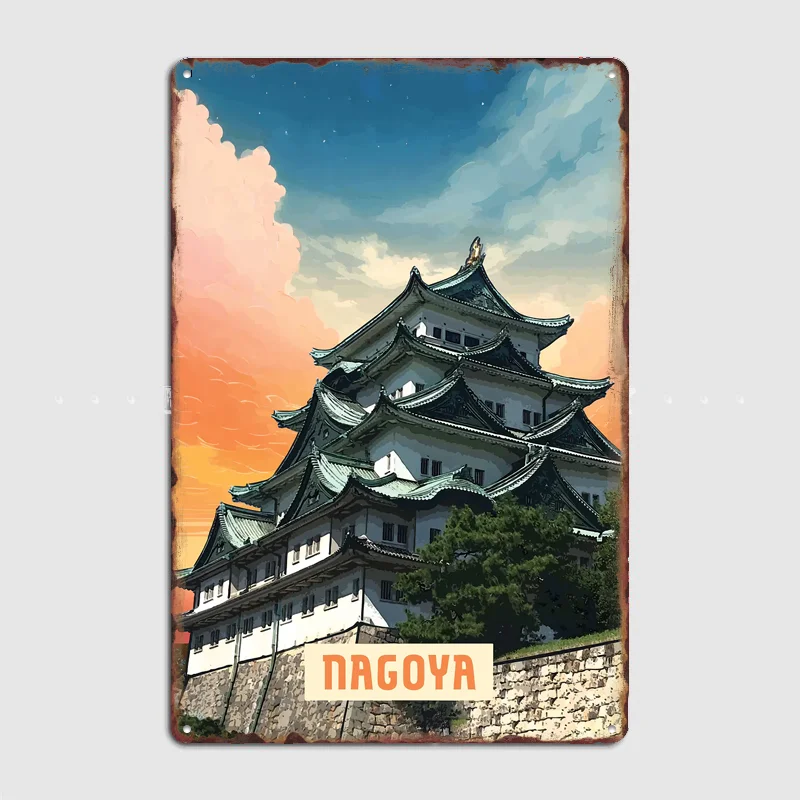 

Nagoya Vintage City Travel Poster Metal Sign Bar Custom Bedroom Indoor Poster Home Wall Decor Posters Room Decoration
