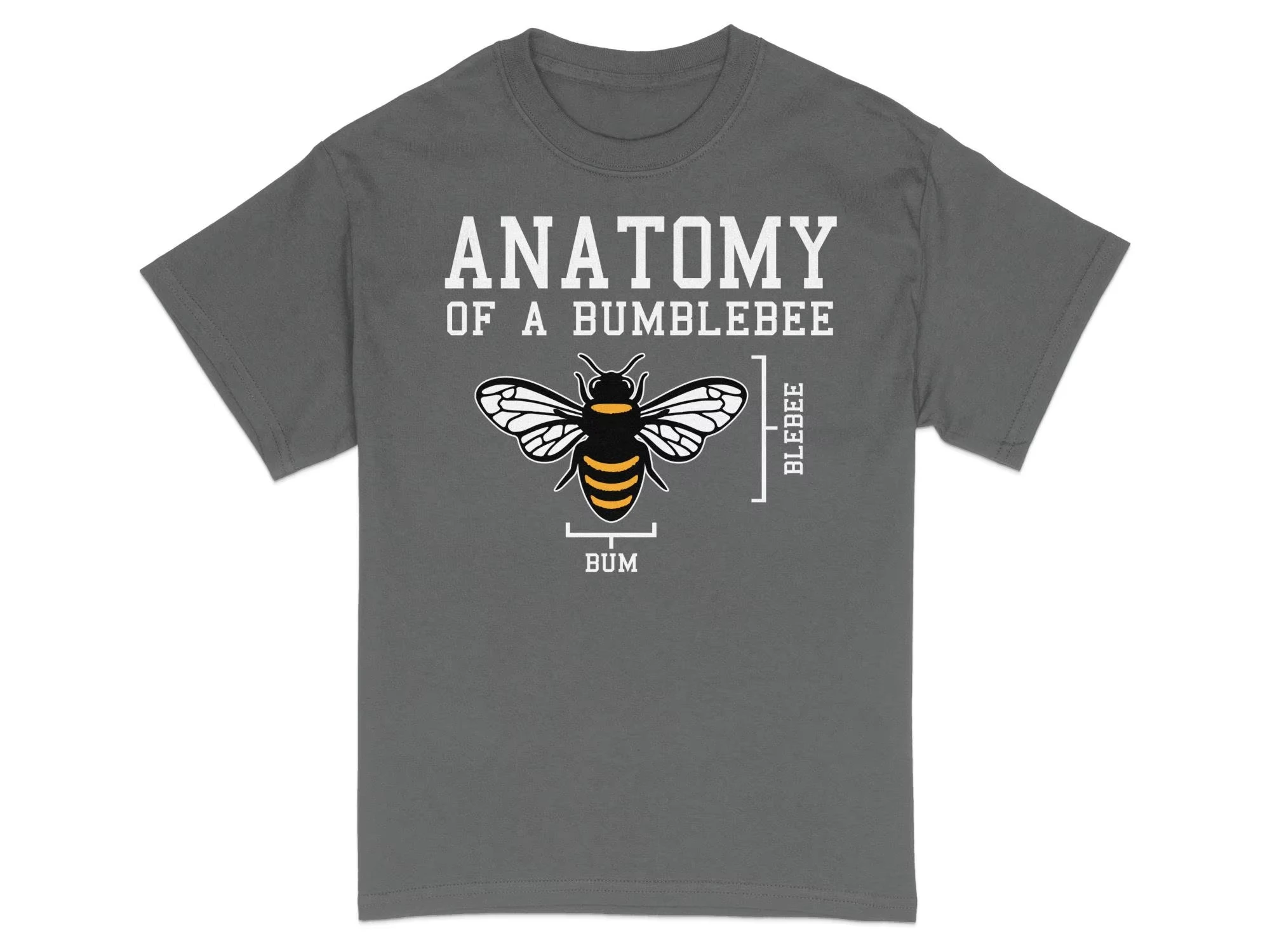 Bumblebee Anatomy Plus Size Streetwear Trendy Cotton Oversized Unisex New Model personality Clothes Print T-Shirt Short Couples