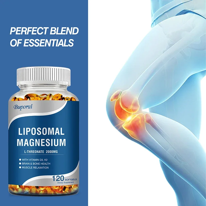 Liposomal Magnesium L-Threonate - Supports Sleep, Boosts Energy Levels, Promotes Brain and Bone Health and Muscle Relaxation