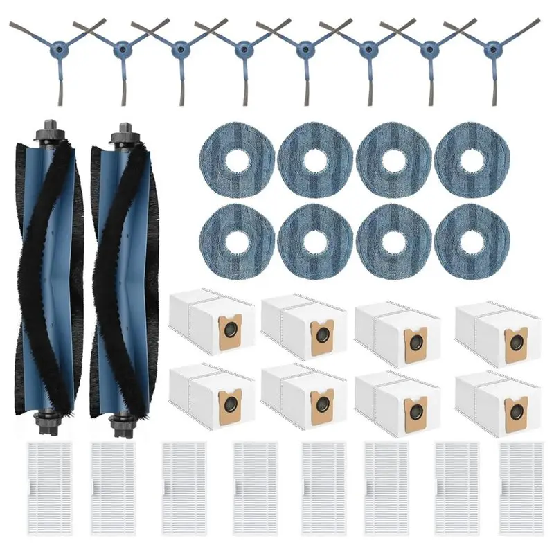 

Комплект для замены аксессуаров: основная щетка, боковая щетка, HEPA-фильтр, салфетка для уборки и мешок для сбора пыли для Eufy Omni C20