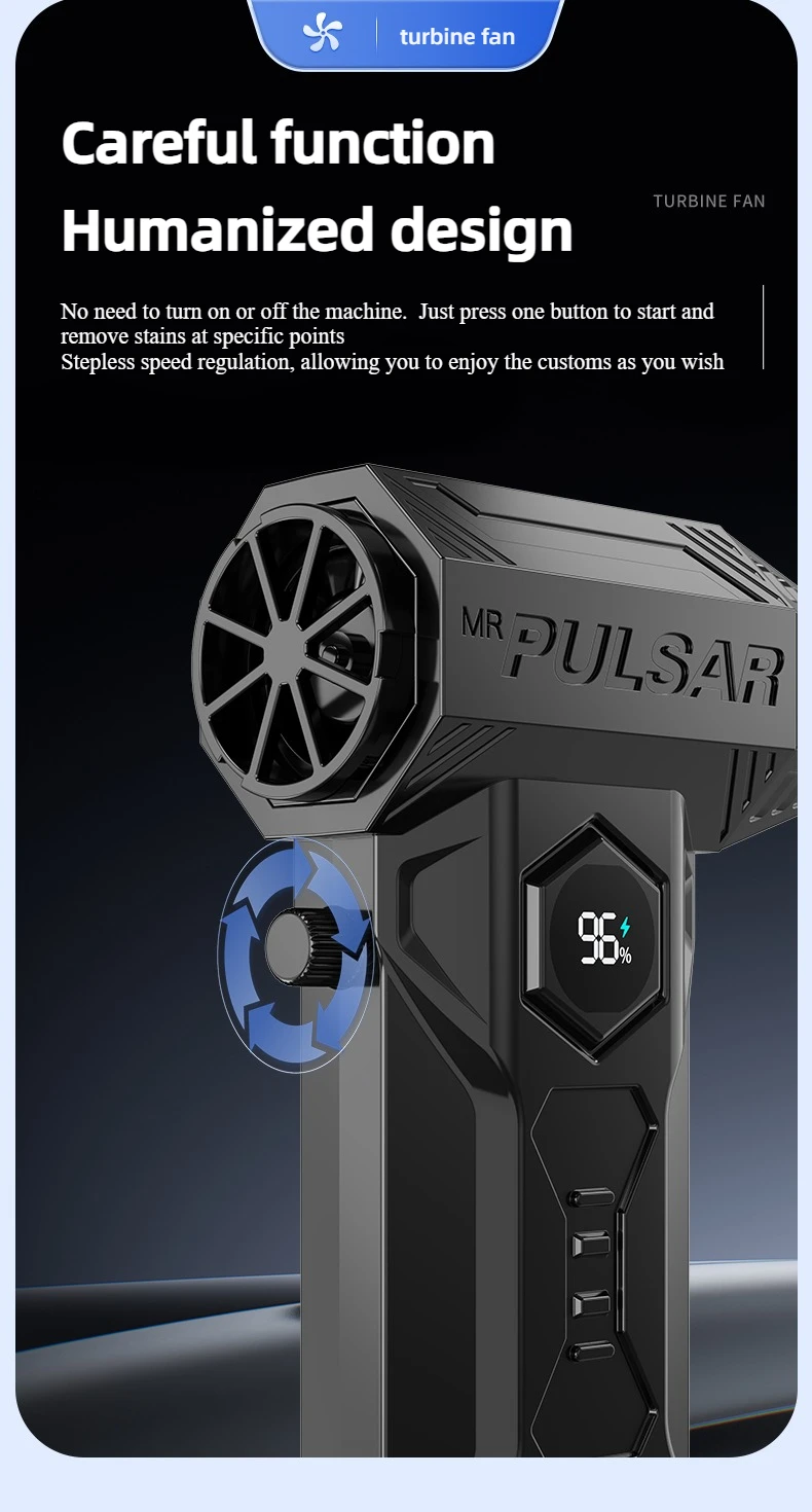 Ventola Turbo Jet ad alta potenza 990000 giri/min con kit aspirapolvere 10000mAh Ventilatore d'aria violento Motore senza spazzole Aspirapolvere Pulizia tastiera