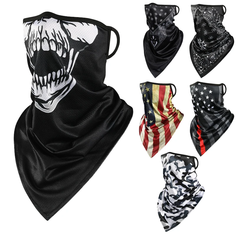 Motorcycle Camouflage Full Face Mask Summer Ice Silk Anti-UV Balaclava Headwrap Running Riding Face Shield Sports Scarf