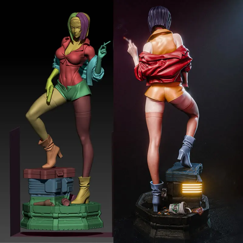 

25CM Game Character 7009 Faye Valentine 3D Print Model Unassembled Unpainted GK Figure Garage Kit White Resin Model Kit