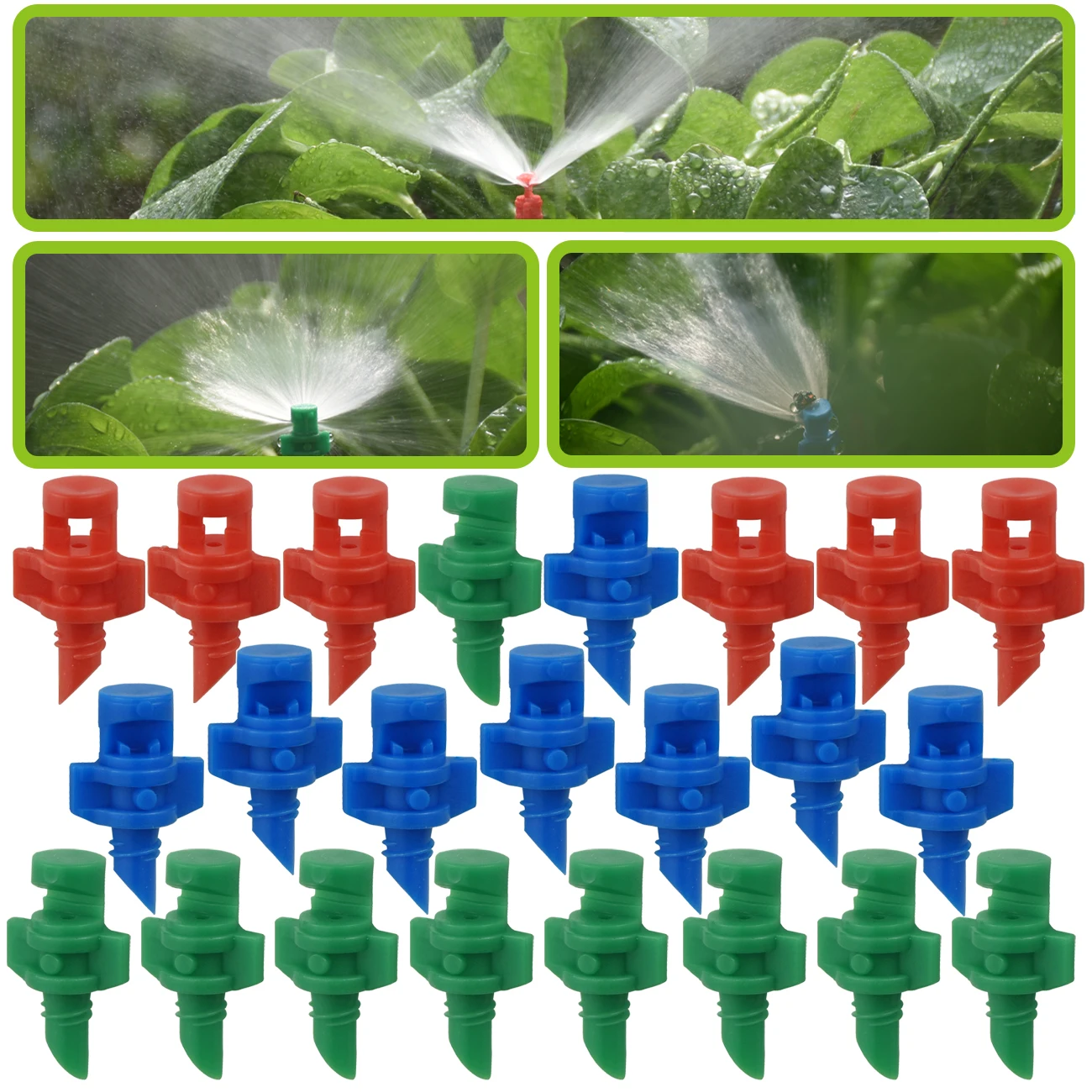 

20-100pcs 90-360° Garden Irrigation Nozzle Refraction Dripper Sprinkler Emitter Micro Drip Balcony Yard Greenhouse Watering Kits