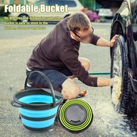 4L Multifunctional Folding Bucket Portable Folding Bucket Camping Folding Silicone Bucket Outdoor Travel Car Washing Fishing