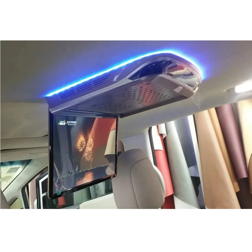 Wholesale Android HD Car Roof  Flip Down TV Ceiling Mount For Car Bus Air Purification Feature USB Remote Control