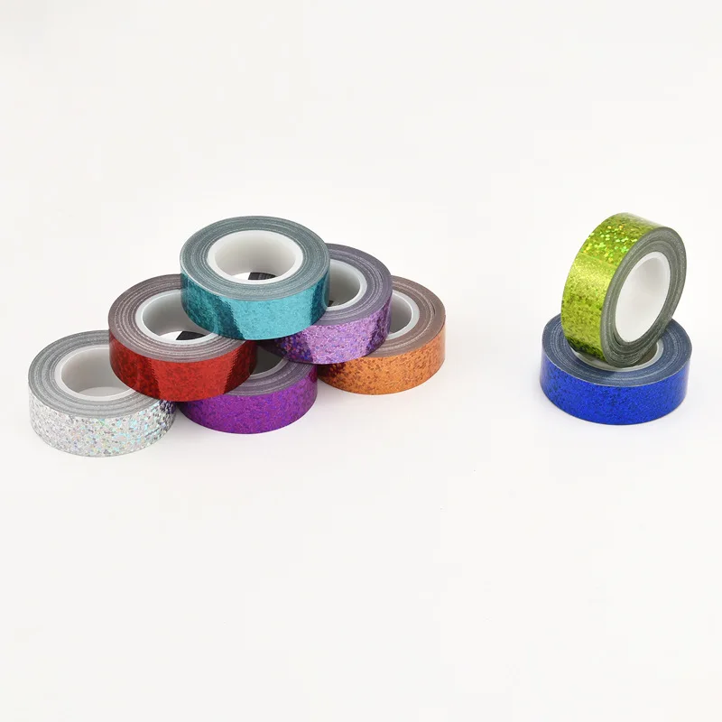 Colorful laser maskująca taśma Washi dekoracyjna taśma klejąca Diy naklejka do scrapbookingu etykieta artykuły papiernicze
