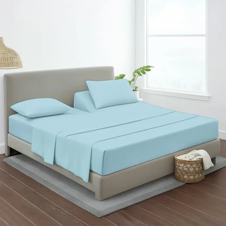 

Комплект из 4 простыней для регулируемой кровати King Size, 100% хлопок Giza, идеально подходит для кроватей Sleep Number King 34 Down Flex Head Fits 16