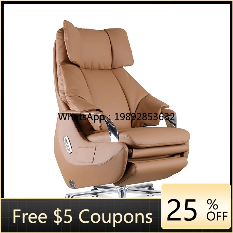 1YFY Genuine Leather Electric Smart Executive Chair Luxury Business Reclining Office Chair Ventilated Heated Executive Chair