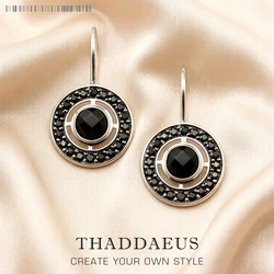 Round Ornament Drop Earrings Solid 925 Sterling Silver Europe Style Trendy Gift Good Jewelry For Women