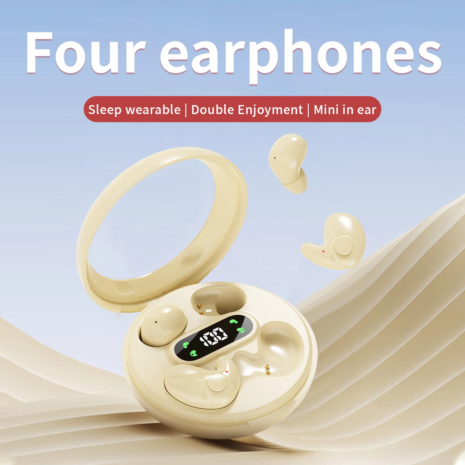 TWS wireless Bluetooth earphones, sports earphones+sleep aid earbuds, ultra long battery life, mini size, comfortable to wear