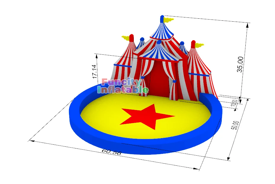 Palcoscenico gonfiabile da circo gonfiabile con design personalizzato