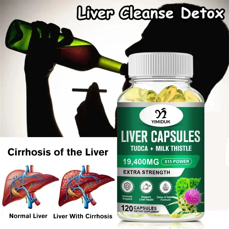 

Liver Capsules Alfalfa, Dandelion + Milk Thistle Liver Detox and Cleanse for Healthy Antioxidants and Detoxifiers