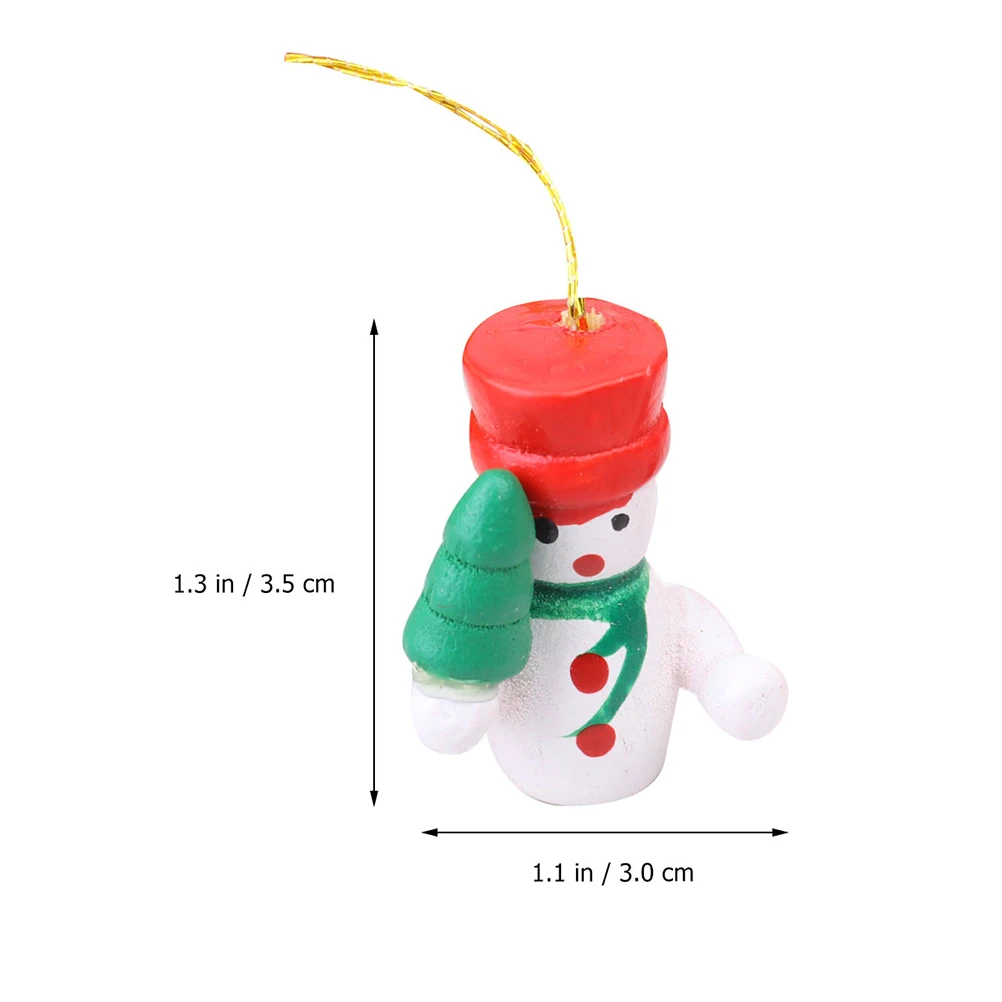 

24 Pcs Small Wooden Pendant Red Decoration Ornaments DIY Xmas Christmas Decorations Manual