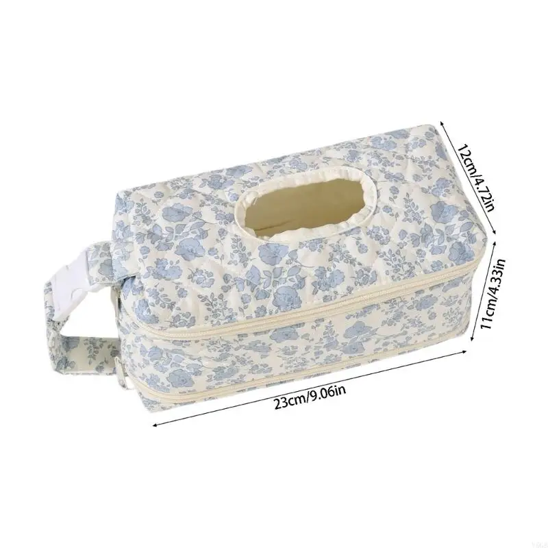 Hanging Tissue Holder Bag Tissue Dispenser with Top Opening, Double-Layer Diaper Bag for Stroller, Vehicle Home, Travel Y5GB