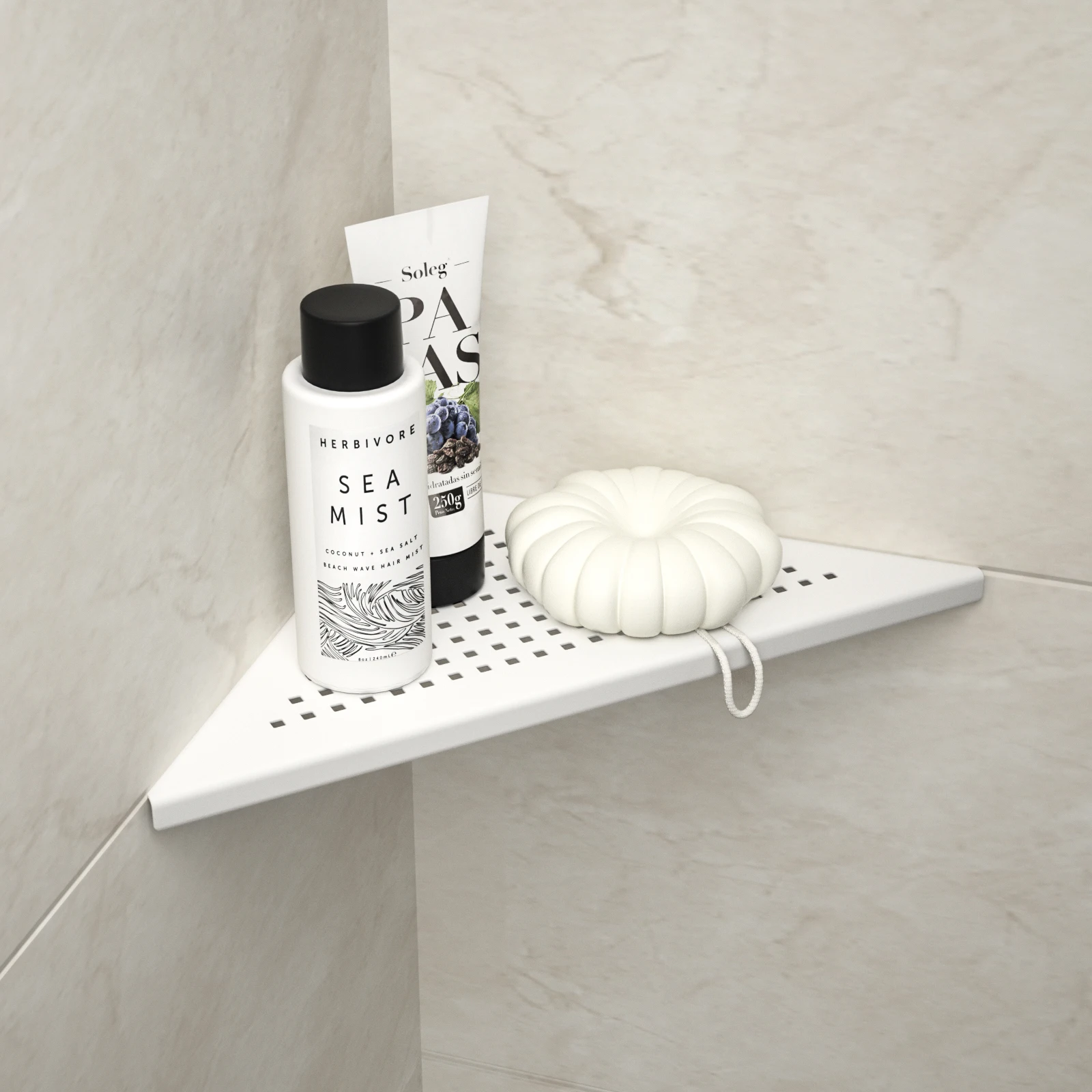 Modern Single Tier Floating Corner Bathroom Organizer Shelf Wholesale Wall Mounted Storage Rack