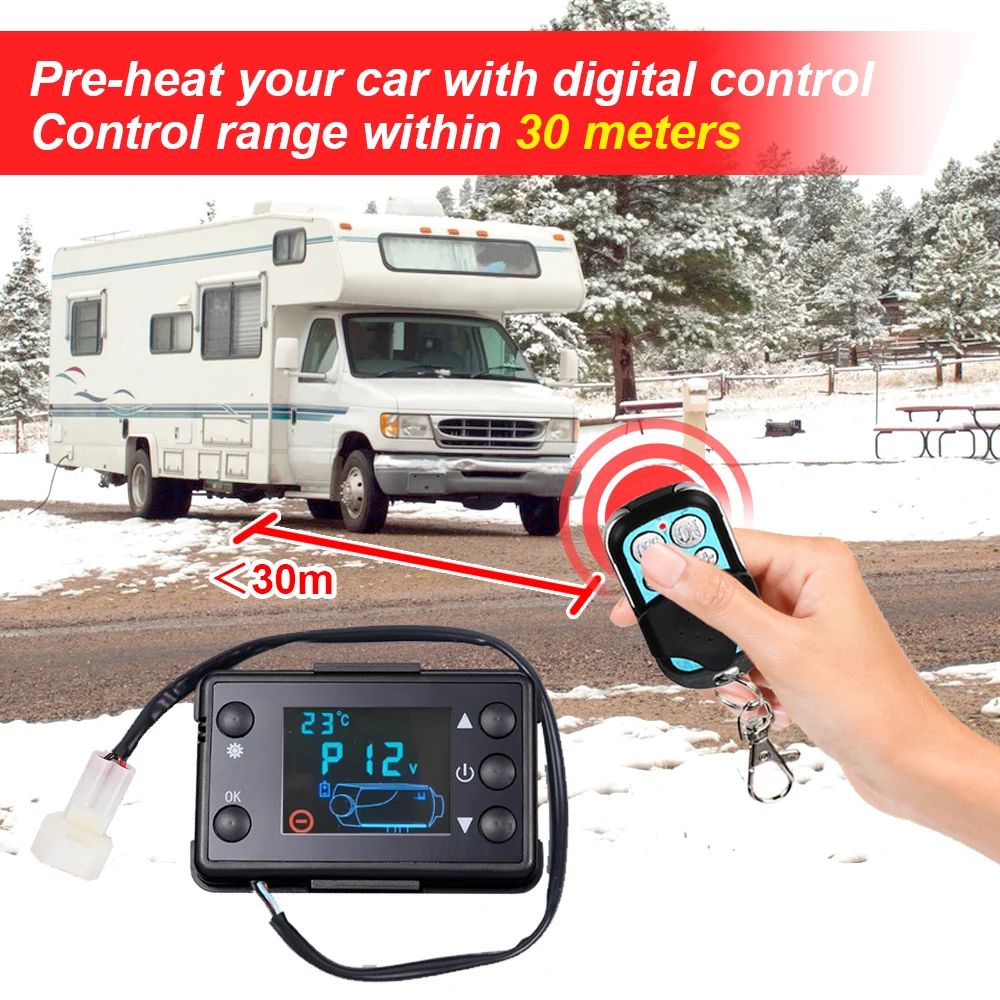 12V 5KW Air Diesel Parking Heater LCD Monitor Switch Remote Control Board Parking Heater For Car Truck Van Boat