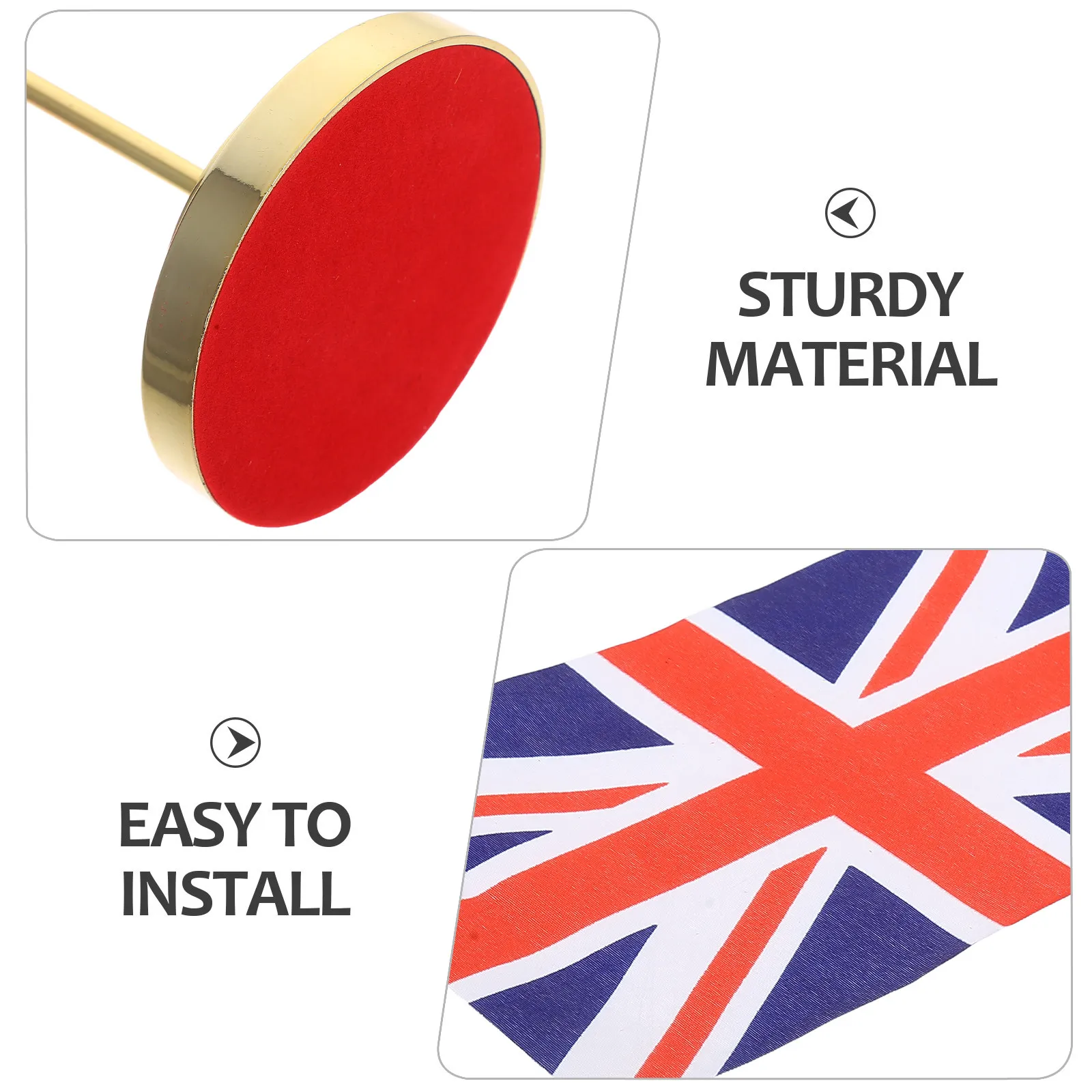 Uk Desk Flag Office Table Decoration 12.18 X 8.25 Inch British Desktop Flag Metal Pole Stable Stand International Conference