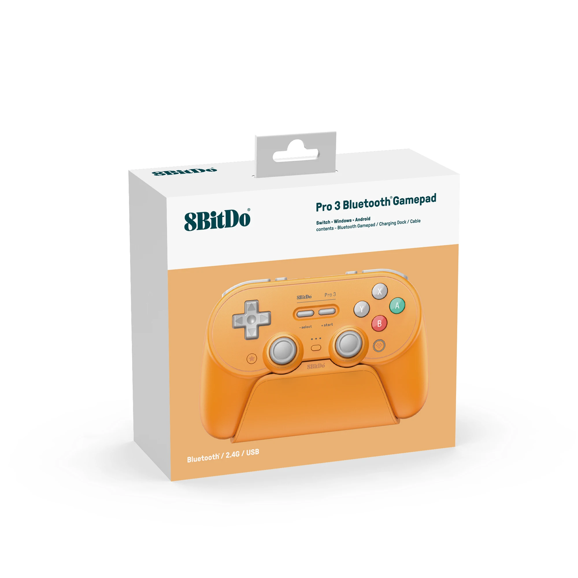 وحدة تحكم ألعاب بلوتوث 8BitDo Pro 3 للتبديل 1/2 Windows، عصا تحكم Apple TMR مع مشغلات قابلة للتحويل لبخار Android