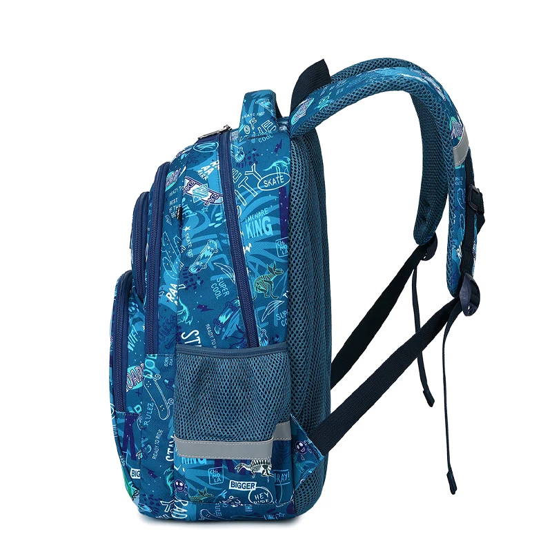 Mochilas escolares para niños y adolescentes, morral escolar con dibujo de dinosaurio, caja de almuerzo con estuche para lápices