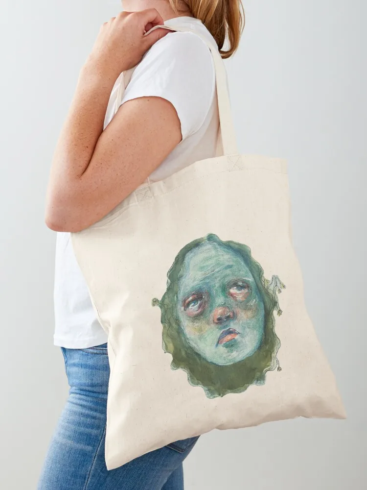 

green nature lady painting Tote Bag shopper bag women canvas tote bag woman cute pouch shopping bags foldable