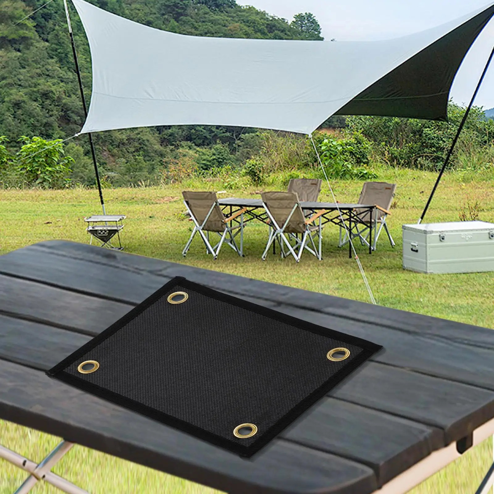 Fireproof Mat for Outdoor For Camping BBQ Picnic Heat Resistant Pad Silicone Fiberglass Cloth Safe and Convenient