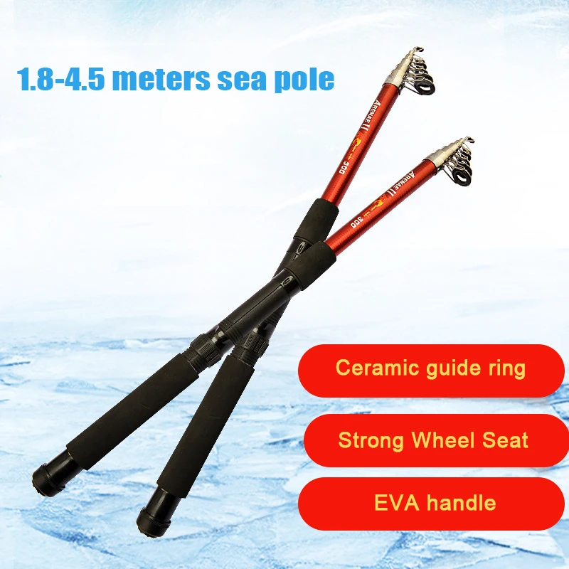 1Pc Glass Fiber Fishing Rod Sea Fishing Rod Super Hard Cast 1.5-4.5 Meters Used For Beginners' Light And Skilled Fishing Rod