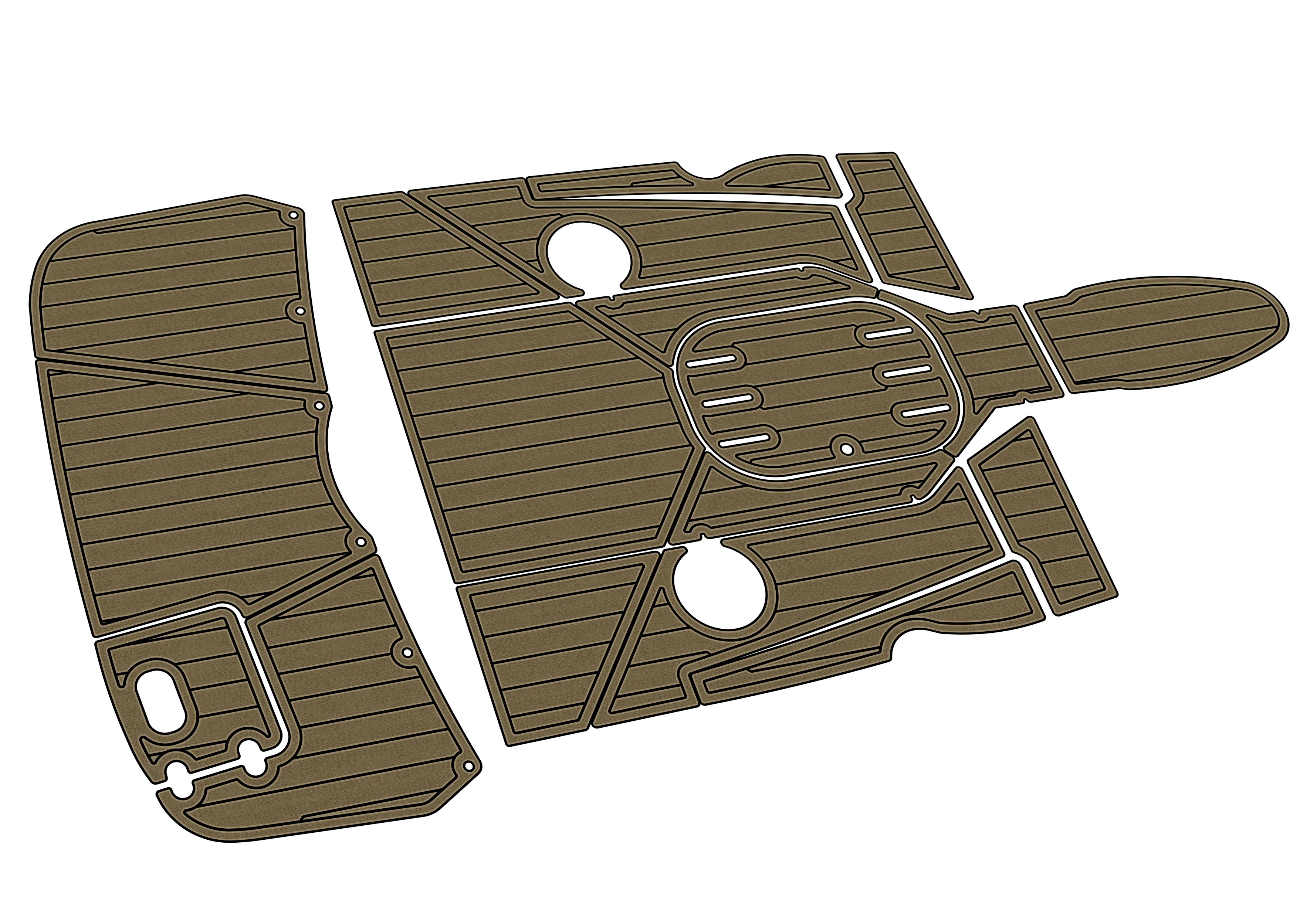 Anti-Skid EVA Faux Teak Self-Adhesive 6mm Boat Decking Pad for 2007-2011 Four winns H180 Yacht Cockpit Durable Marine Flooring