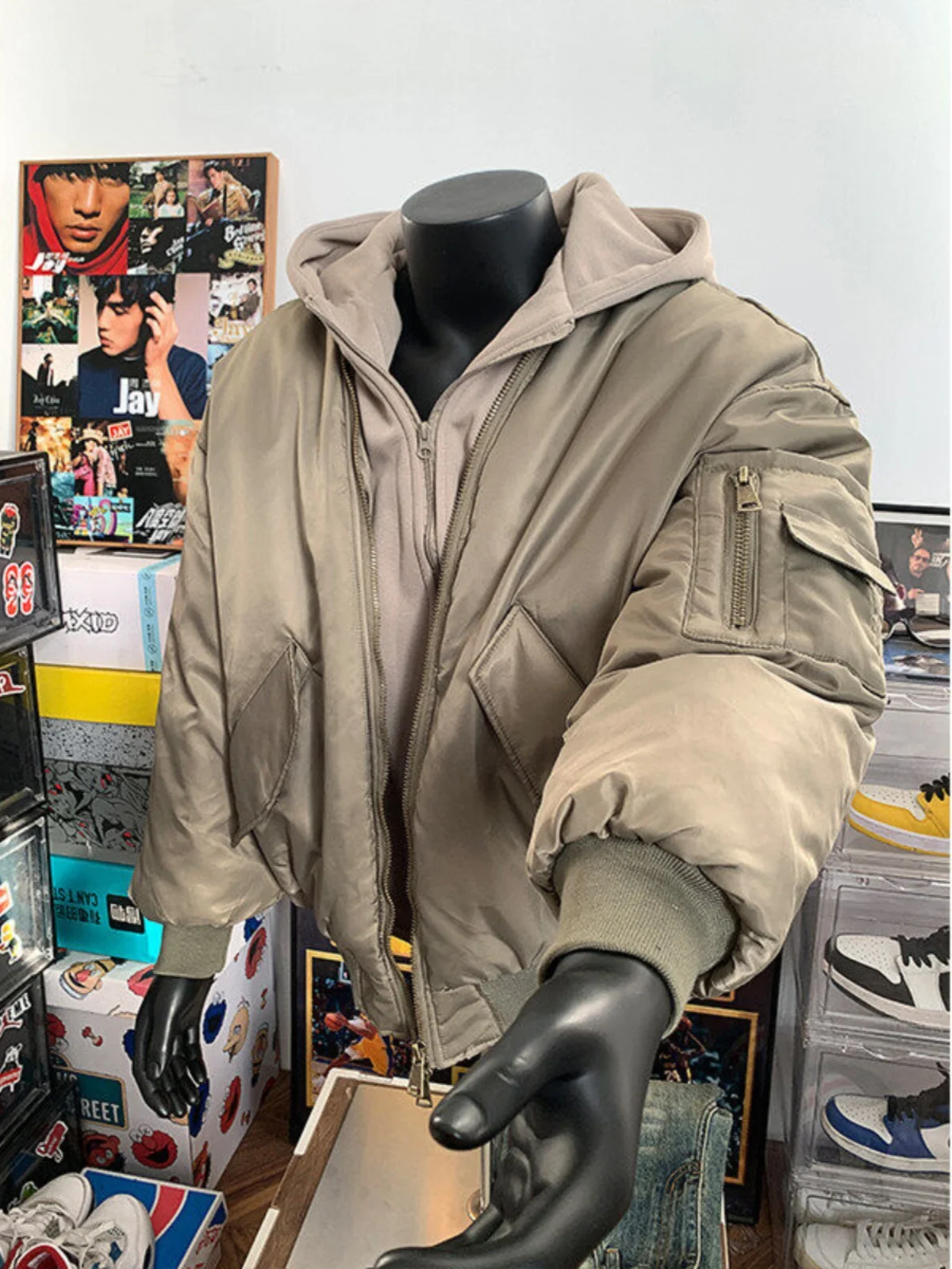 

Мужская куртка-бомбер American Sle Flight Jaet, осенне-зимняя, с хлопковой подкладкой, бейсбольная, с капюшоном, прямой подол