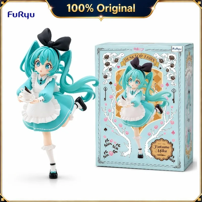 在庫あり-100-正規品-フリュー-初音ミク-デスクトップ-フェアリーアリス-メイドバージョン-アニメコレクタブルフィギュア-デスクトップ-ホームルームデコレーション-ギフト