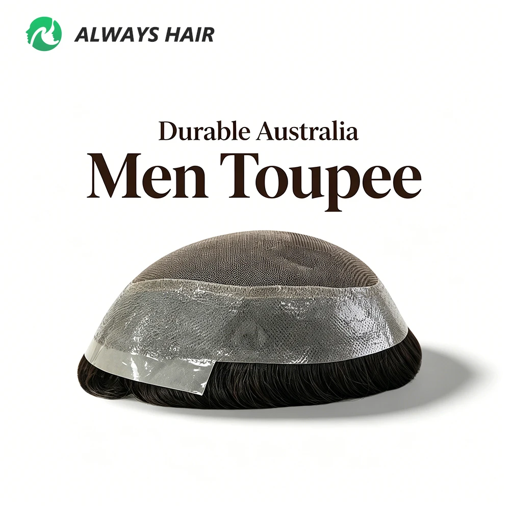 Australia Toupee Men Lace and PU Base Wig for Men Indian Human Hair Replacement System Australia Unit Short Male Hair Prosthesis image 5