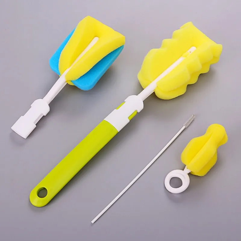 4/7Pcs/Set Sponge Cleaning Brush for Baby Feeding Bottle Weed Pipe Clean Supplies Dryer Vent Cleaner Stainless Steel Clean Brush