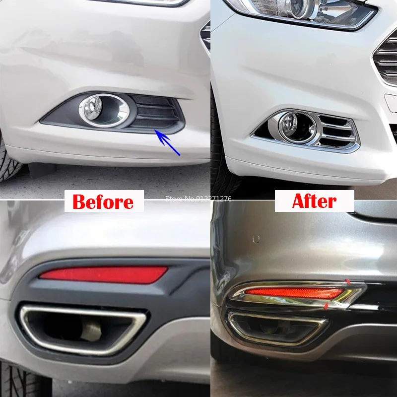 For Ford Mondeo / Fusion 2013 2014 2015 2016 ABS Chrome Front rear Fog Light Foglight Lamp Decor Frame Cover Trim Accessories