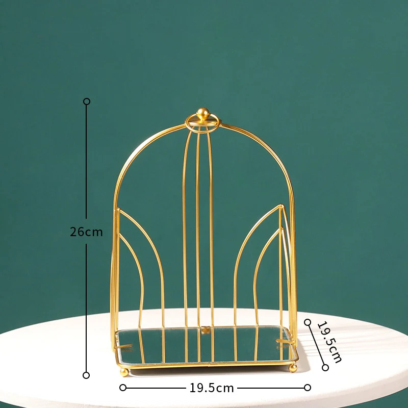 Nordic Simple Desktop Storage Rack Portable Hollow Bird Cage Cosmetic Display Shelf Multifunction Organizer