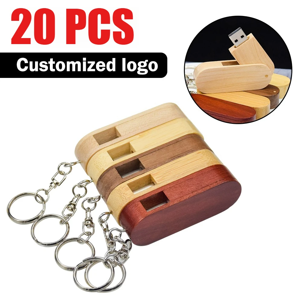 

20 шт. деревянный вращающийся USB 2.0 128 ГБ U-диск 4 ГБ 8 ГБ 16 ГБ флэш-накопитель 32 ГБ флэш-накопитель 64 ГБ бесплатный логотип