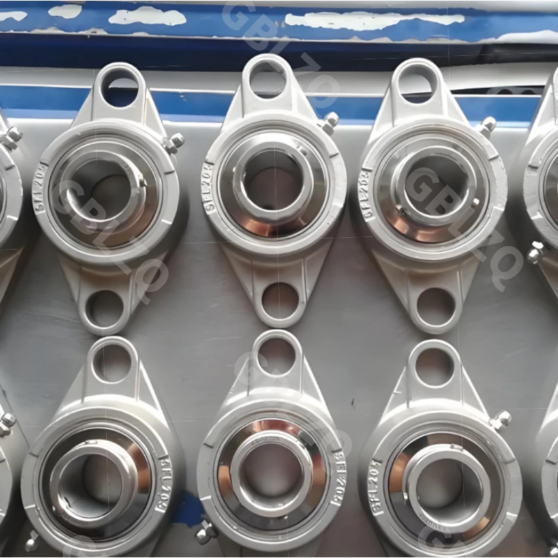

202 stainless steel outer spherical diamond belt-type bearing housing SUCFL201 - SUCFL212 Bearings with seats