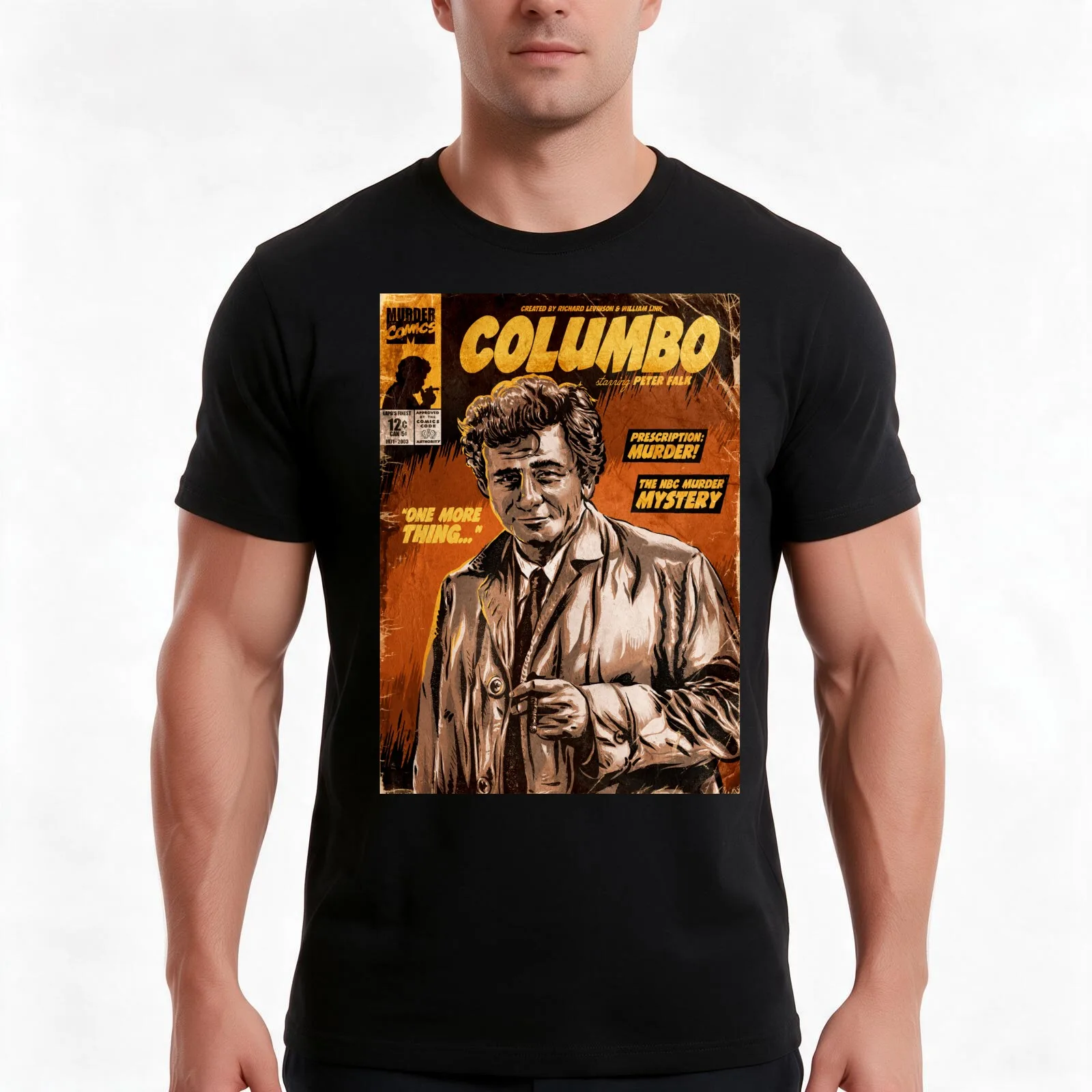 Columbo TV Show Comic T-Shirt Summer Casual Cotton Tee Oversized Streetwear Tops Vintage Graphic Print Unisex Men Women