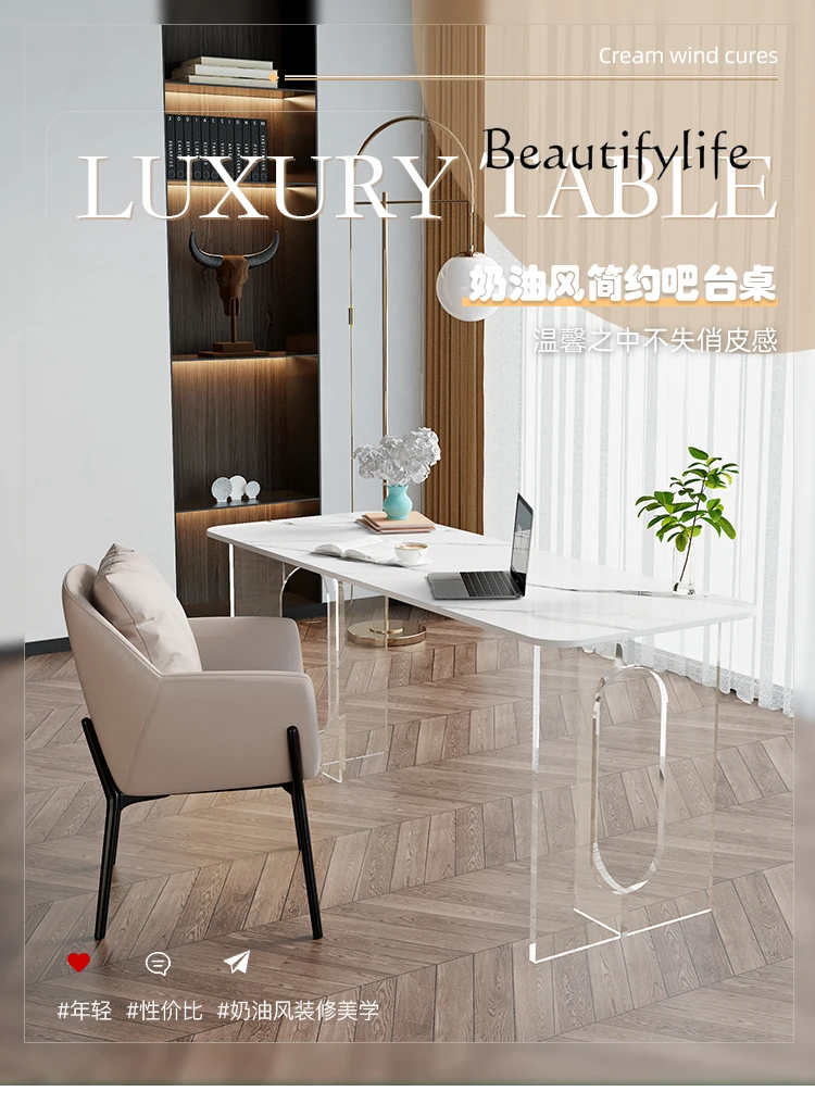 Italian minimalist suspension living room long table home office computer desk bedroom study writing table
