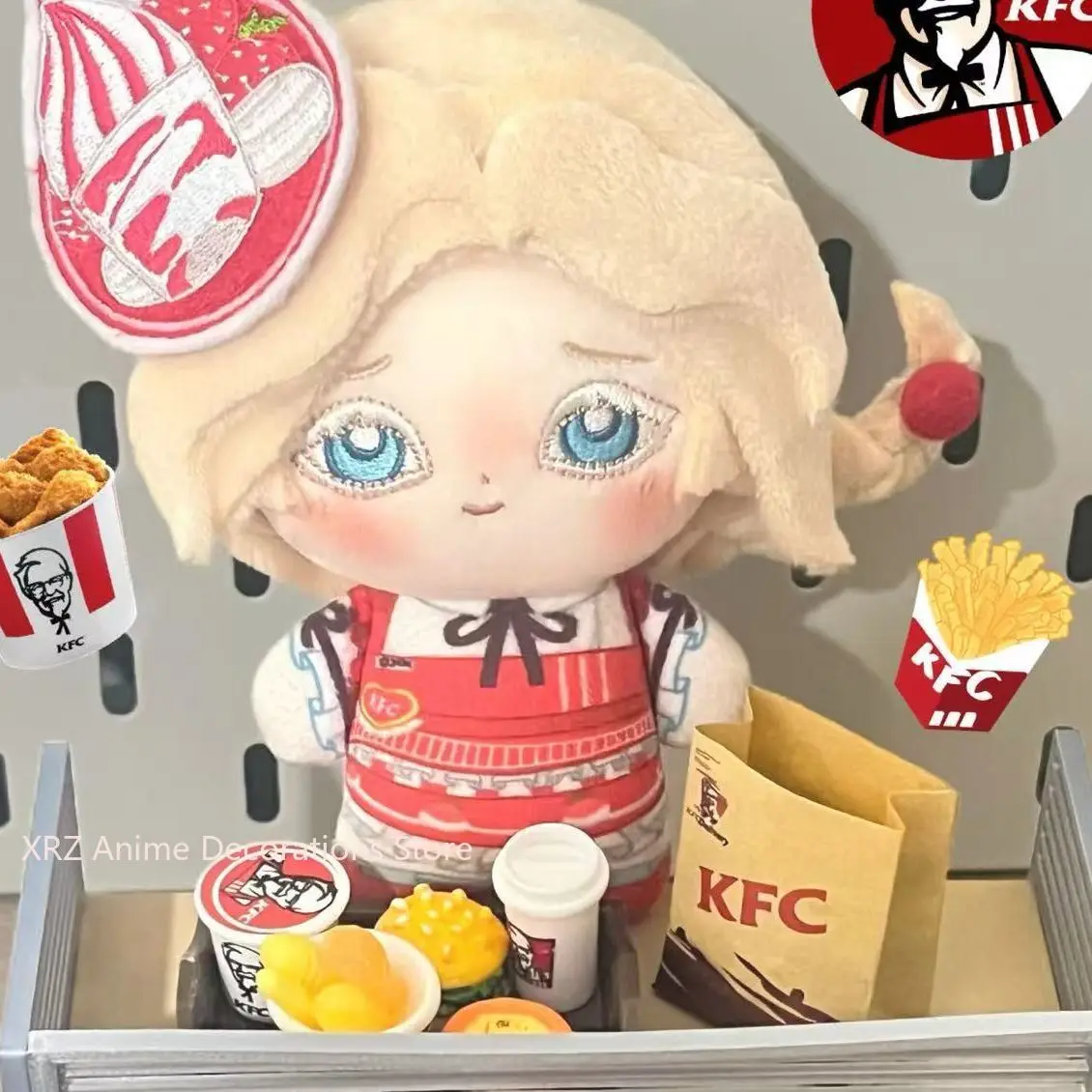 새로운 10CM 애니메이션 신원 V 그레이스 코스프레 플러시 배낭 장식 귀여운 플러시 펜던트 키 체인 크리스마스 선물